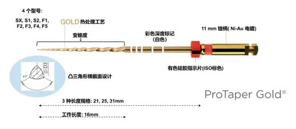 登士柏Dentsply Protaper Gold 机用镍钛根管锉1.webp