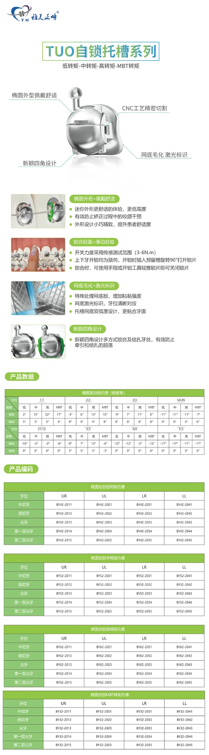 雅美 正畸金属椭圆被动自锁托槽.webp